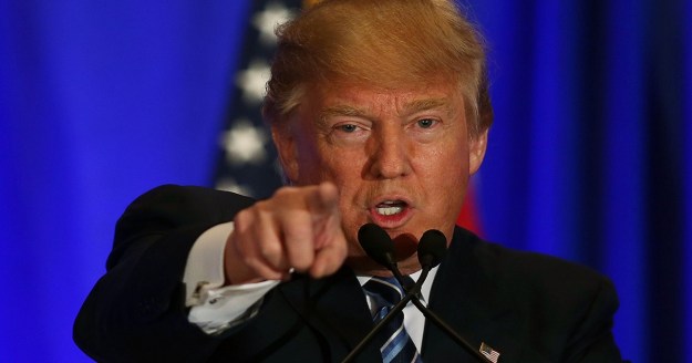 WEST PALM BEACH, FL - MARCH 05: Republican presidential candidate Donald Trump speaks to the media during a press conference at the Trump International Golf Club as results rolled in on a day some know as ÒSuper Saturday,Ó on March 5, 2016 in West Palm Beach, Florida. Primary voters head to the polls on March 15th in Florida. (Photo by Joe Raedle/Getty Images)